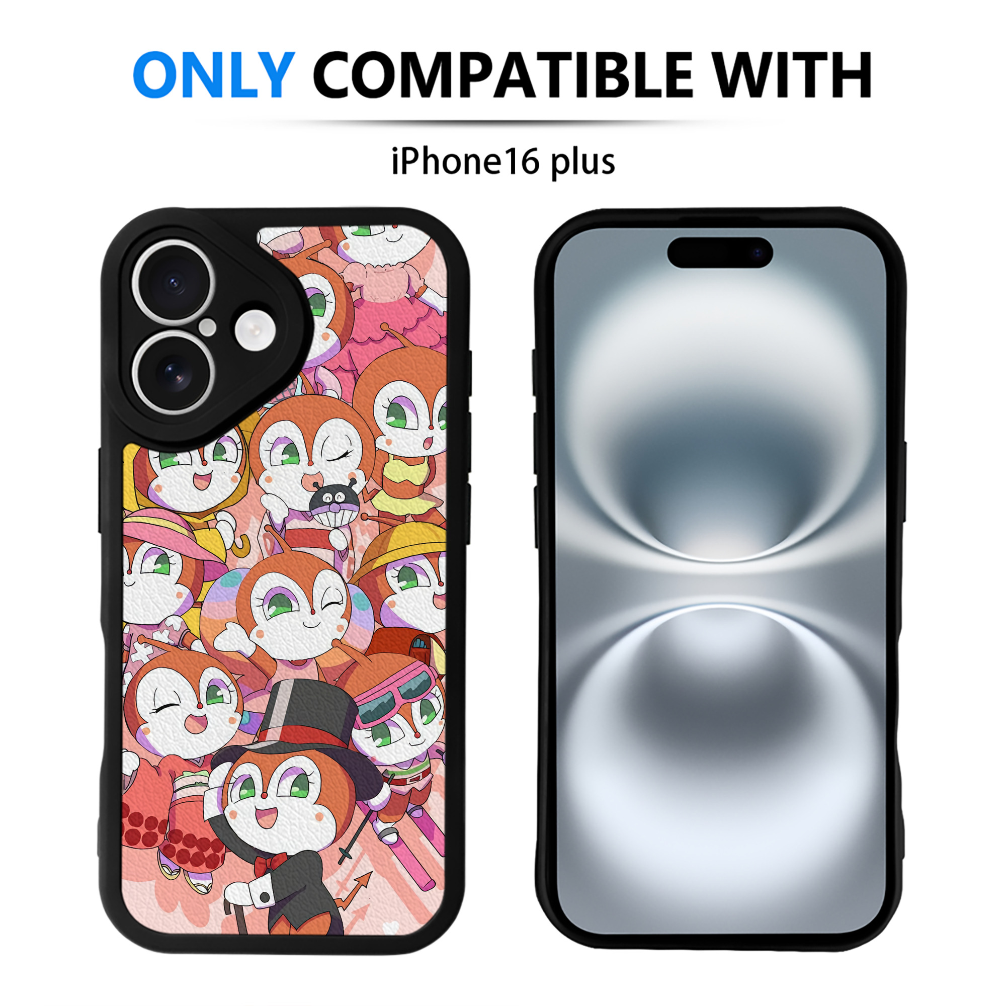 （画像用） アンパンマン Anpanman 【iPhone 16シリーズ対応】シリコンスマホケース（レザー調） 材質：シリコン